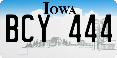 IA license plate BCY444