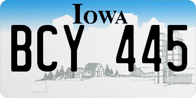 IA license plate BCY445