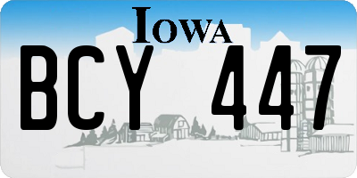 IA license plate BCY447