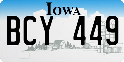IA license plate BCY449