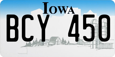 IA license plate BCY450