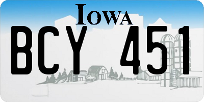 IA license plate BCY451