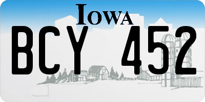 IA license plate BCY452