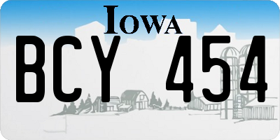 IA license plate BCY454