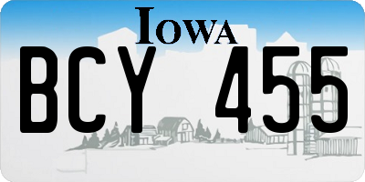 IA license plate BCY455