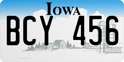 IA license plate BCY456