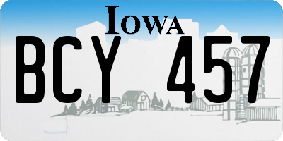 IA license plate BCY457