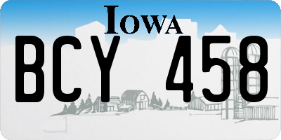 IA license plate BCY458