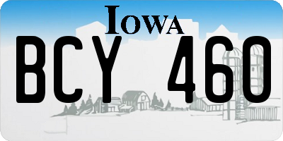 IA license plate BCY460