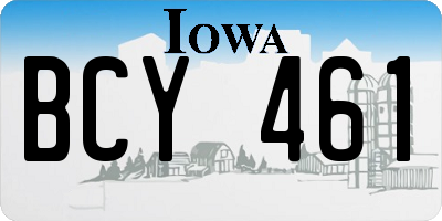 IA license plate BCY461