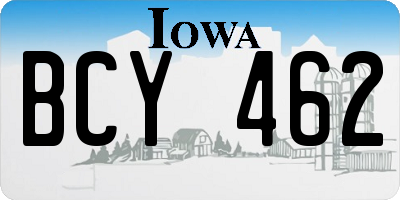 IA license plate BCY462
