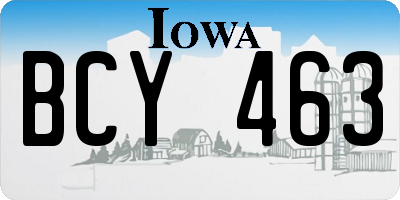 IA license plate BCY463