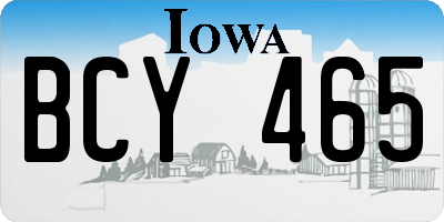 IA license plate BCY465