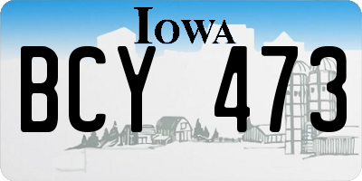 IA license plate BCY473