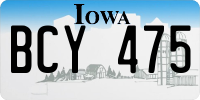 IA license plate BCY475