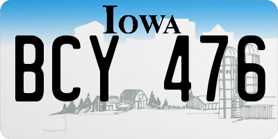 IA license plate BCY476