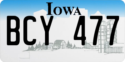 IA license plate BCY477