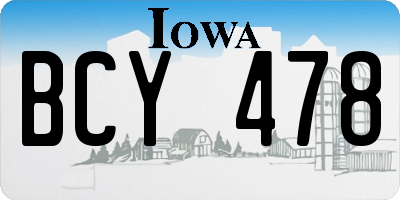 IA license plate BCY478