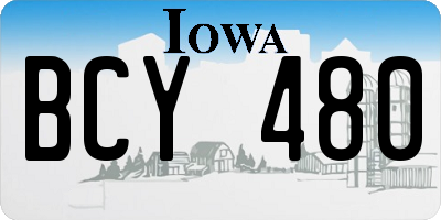 IA license plate BCY480