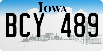 IA license plate BCY489