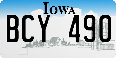 IA license plate BCY490