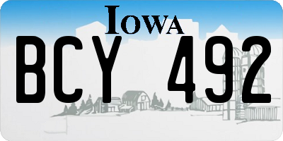 IA license plate BCY492