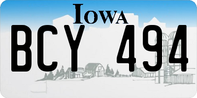 IA license plate BCY494