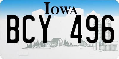 IA license plate BCY496