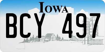 IA license plate BCY497