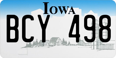 IA license plate BCY498