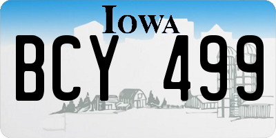 IA license plate BCY499