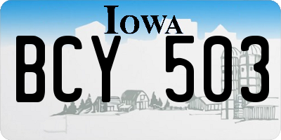 IA license plate BCY503