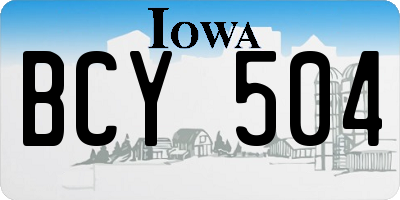 IA license plate BCY504