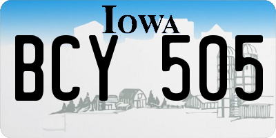 IA license plate BCY505