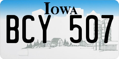 IA license plate BCY507