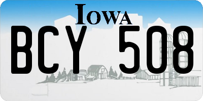 IA license plate BCY508