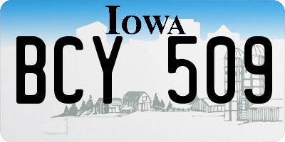 IA license plate BCY509