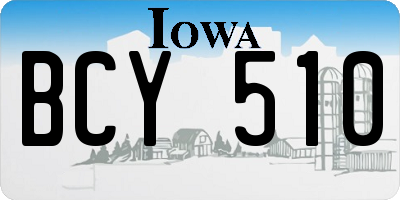 IA license plate BCY510