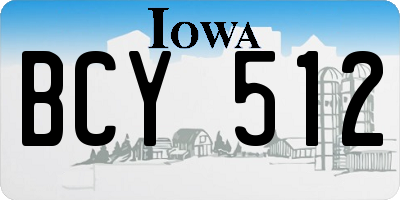IA license plate BCY512