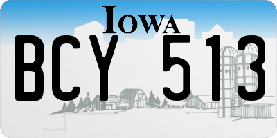 IA license plate BCY513