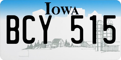 IA license plate BCY515