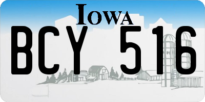 IA license plate BCY516