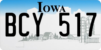 IA license plate BCY517