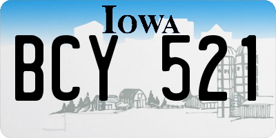 IA license plate BCY521