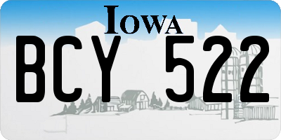 IA license plate BCY522