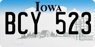 IA license plate BCY523