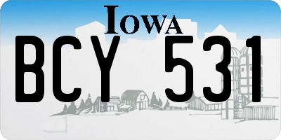 IA license plate BCY531