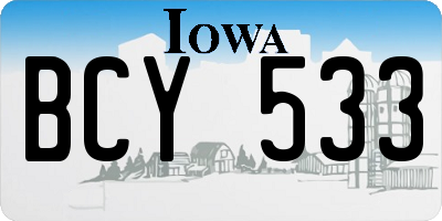 IA license plate BCY533