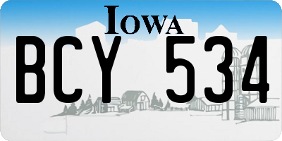IA license plate BCY534