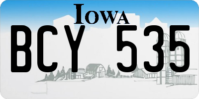 IA license plate BCY535